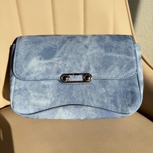 Soft Denim Leather Crossbody/Shoulder Bag